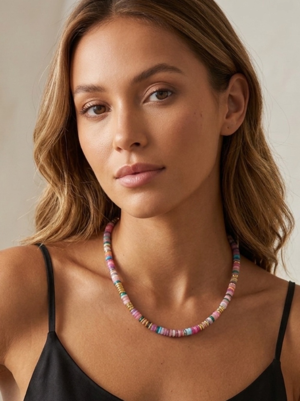 Fashionable Luxury Mix Color Mixed Natural Stone Beads Necklace